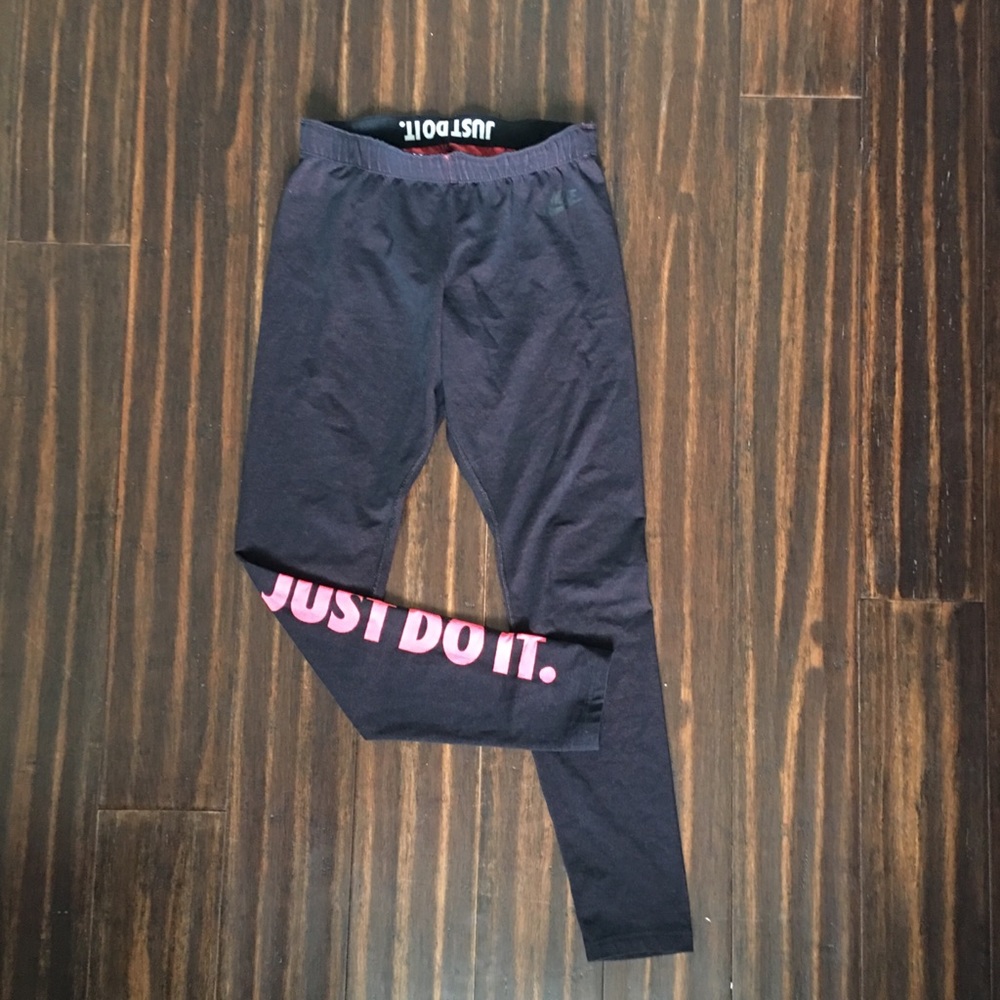 Nike Burgundy Just Do It Leggings